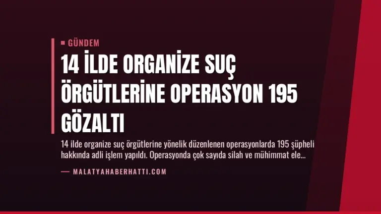 14 İlde Organize Suç Örgütlerine Operasyon 195 Gözaltı