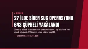 27 İlde Siber Suç Operasyonu 643 Şüpheli Yakalandı