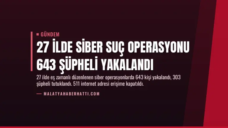 27 İlde Siber Suç Operasyonu 643 Şüpheli Yakalandı