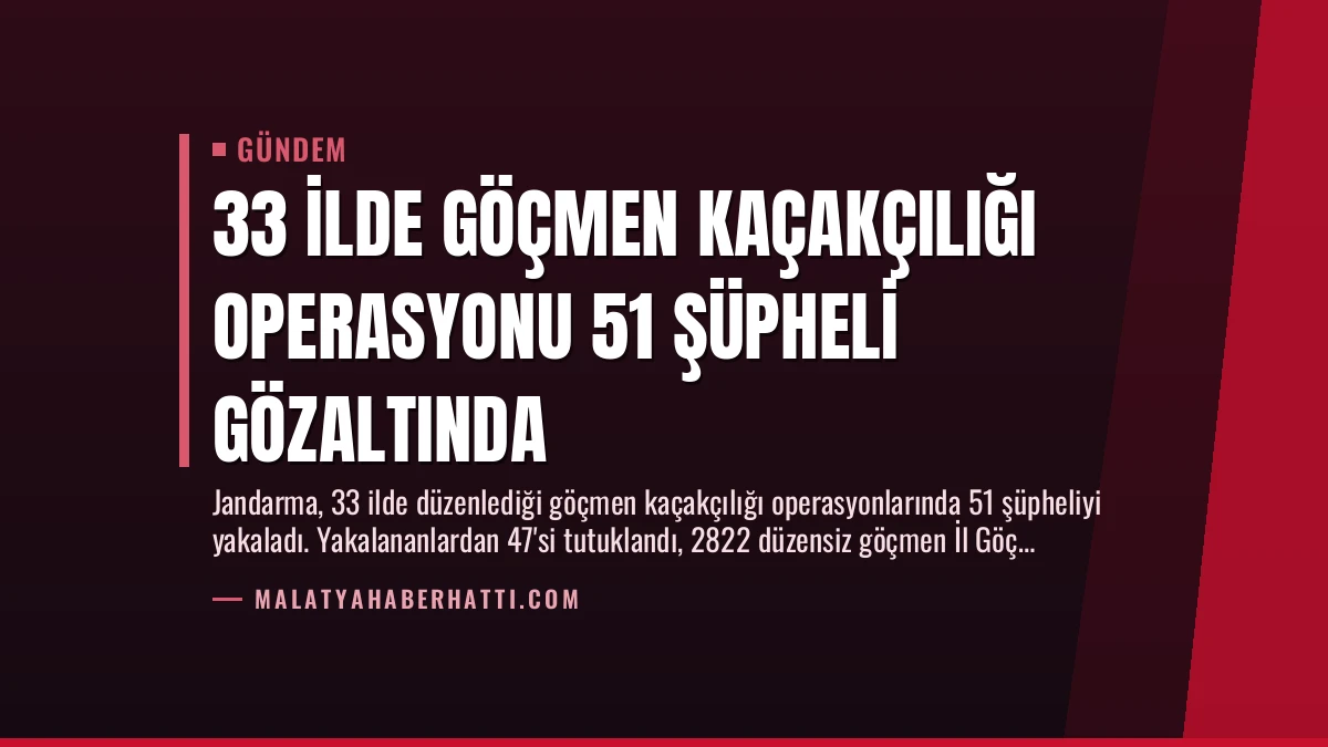 33 İlde Göçmen Kaçakçılığı Operasyonu 51 Şüpheli Gözaltında