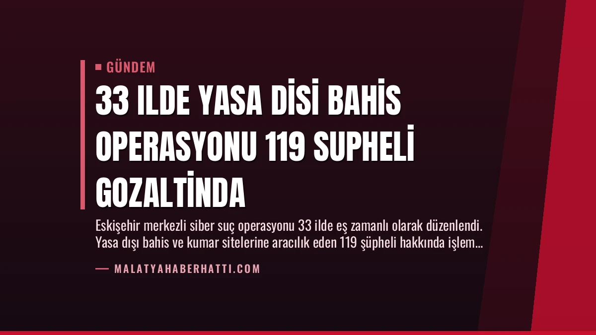 33 Ilde Yasa Disi Bahis Operasyonu 119 Supheli Gozaltinda