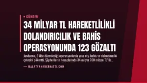 34 Milyar TL Hareketlilikli Dolandırıcılık ve Bahis Operasyonunda 123 Gözaltı