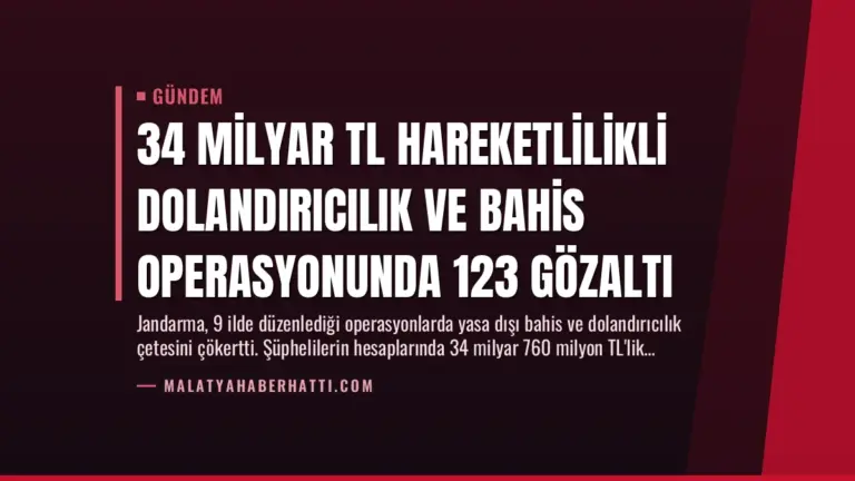 34 Milyar TL Hareketlilikli Dolandırıcılık ve Bahis Operasyonunda 123 Gözaltı