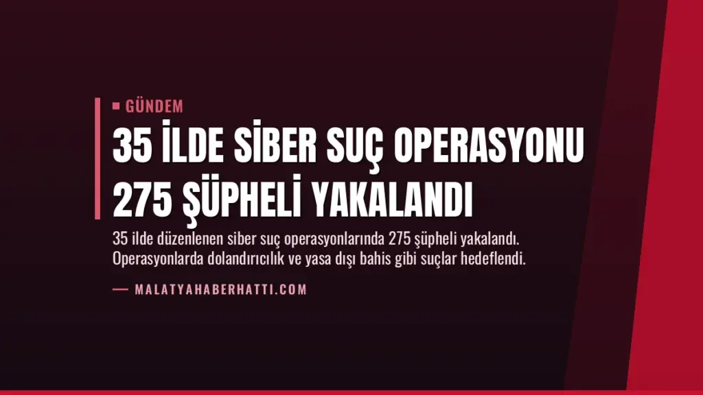 35 İlde Siber Suç Operasyonu 275 Şüpheli Yakalandı