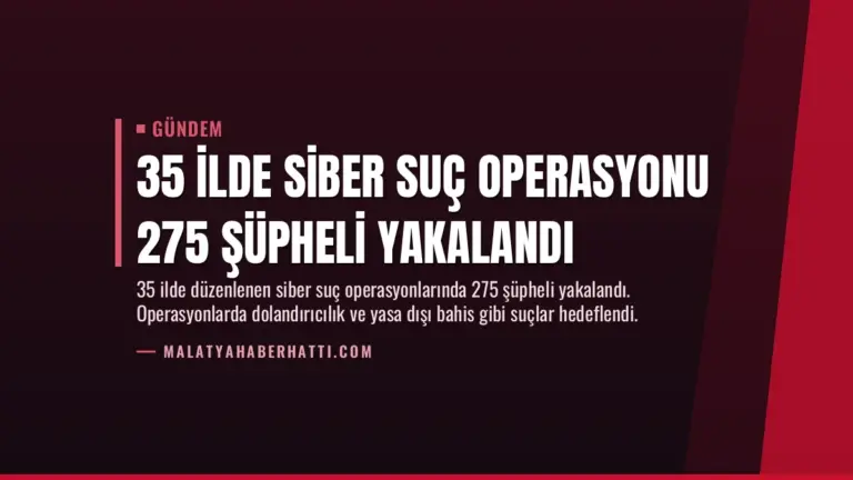 35 İlde Siber Suç Operasyonu 275 Şüpheli Yakalandı