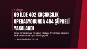 69 İlde 402 Kaçakçılık Operasyonunda 494 Şüpheli Yakalandı