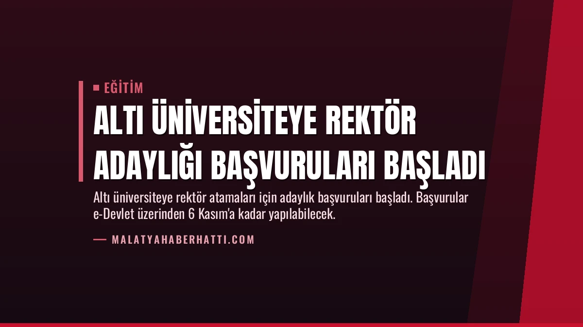 Altı Üniversiteye Rektör Adaylığı Başvuruları Başladı