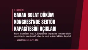 Bakan Bolat Döküm Kongresi’nde Sektör Kapasitesini Açıkladı
