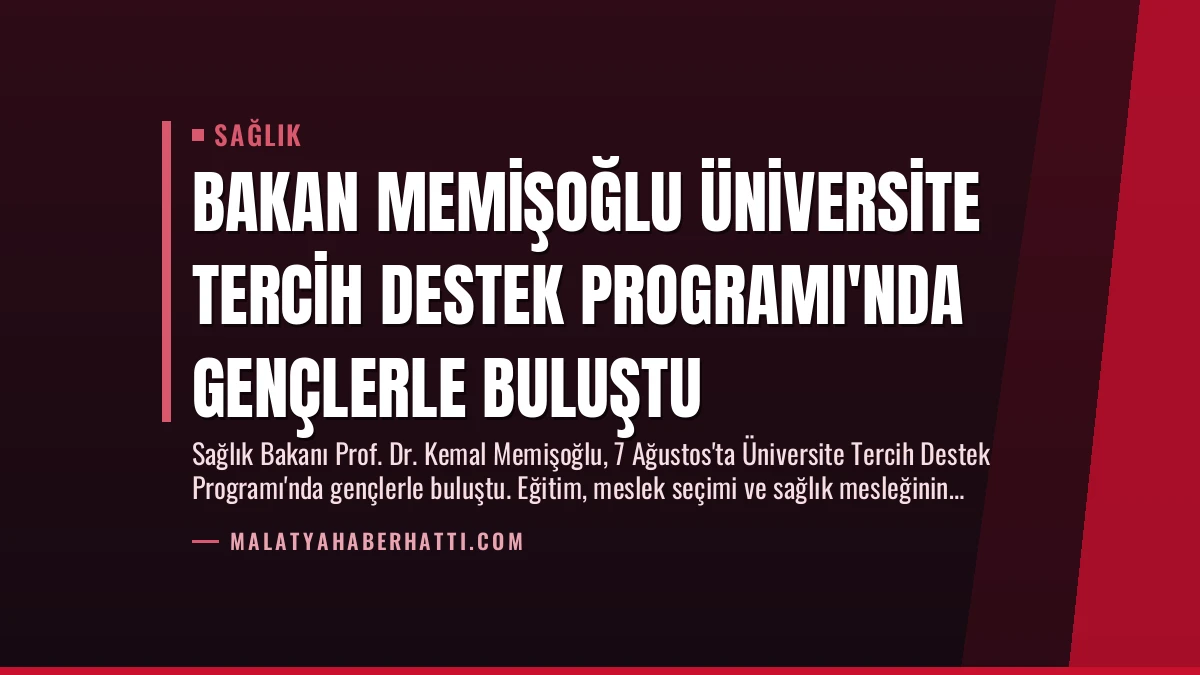 Bakan Memişoğlu Üniversite Tercih Destek Programı’nda Gençlerle Buluştu