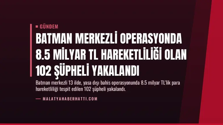 Batman Merkezli Operasyonda 8.5 Milyar TL Hareketliliği Olan 102 Şüpheli Yakalandı