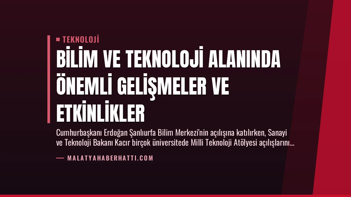 Bilim ve Teknoloji Alanında Önemli Gelişmeler ve Etkinlikler