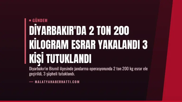 Diyarbakır’da 2 Ton 200 Kilogram Esrar Yakalandı 3 Kişi Tutuklandı