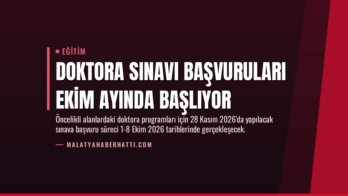 Doktora Sınavı Başvuruları Ekim Ayında Başlıyor