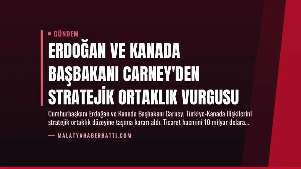 Erdoğan ve Kanada Başbakanı Carney'den Stratejik Ortaklık Vurgusu