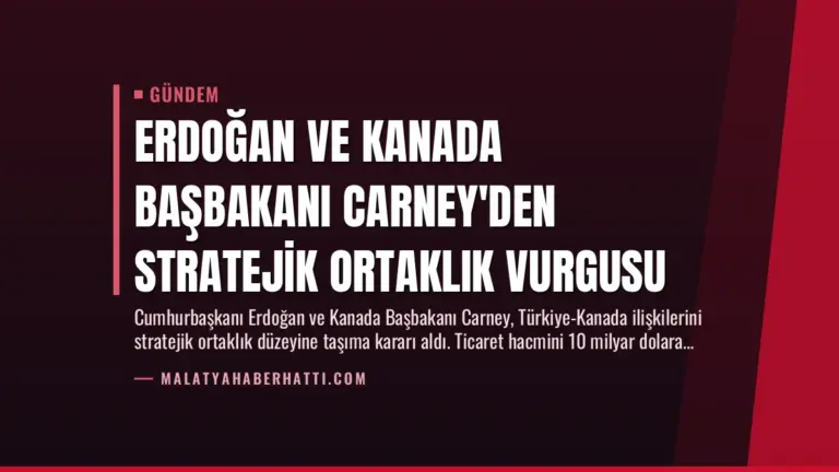 Erdoğan ve Kanada Başbakanı Carney'den Stratejik Ortaklık Vurgusu
