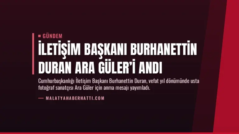 İletişim Başkanı Burhanettin Duran Ara Güler’i Andı