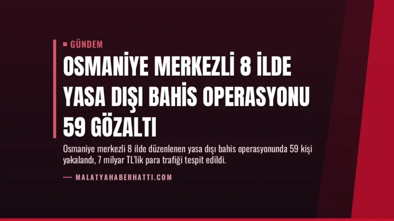 Osmaniye merkezli 8 ilde yasa dışı bahis operasyonu 59 gözaltı