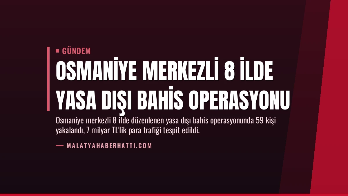 Osmaniye merkezli 8 ilde yasa dışı bahis operasyonu