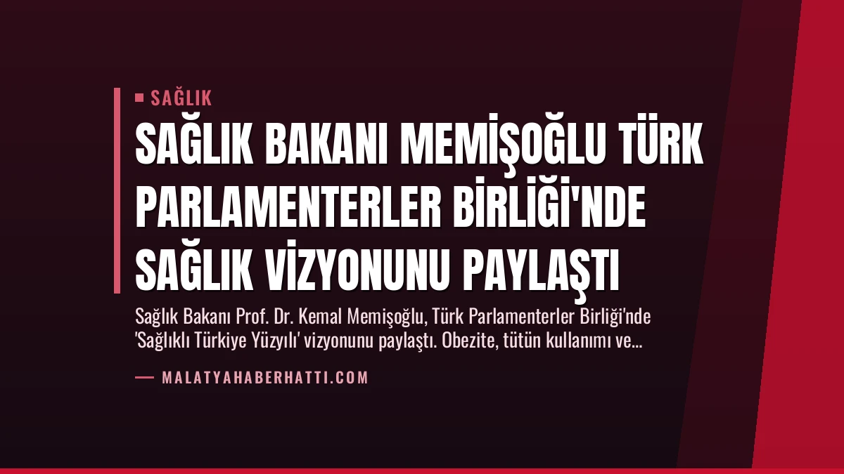 Sağlık Bakanı Memişoğlu Türk Parlamenterler Birliği’nde Sağlık Vizyonunu Paylaştı