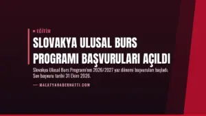 Slovakya Ulusal Burs Programı Başvuruları Açıldı
