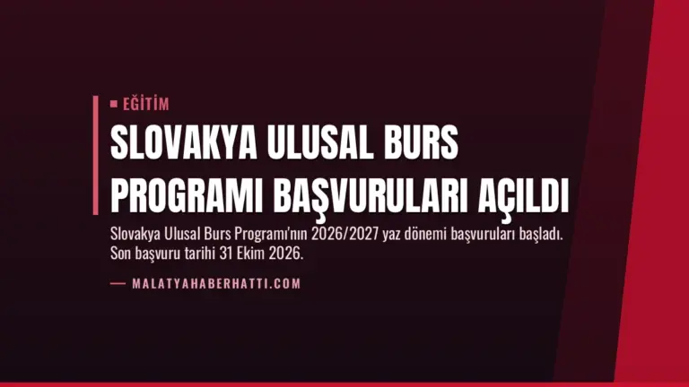 Slovakya Ulusal Burs Programı Başvuruları Açıldı