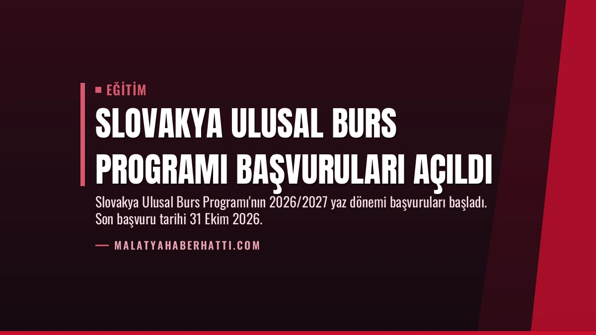 Slovakya Ulusal Burs Programı Başvuruları Açıldı