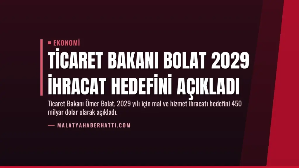 Ticaret Bakanı Bolat 2029 İhracat Hedefini Açıkladı