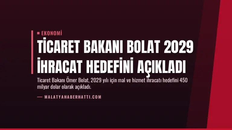 Ticaret Bakanı Bolat 2029 İhracat Hedefini Açıkladı