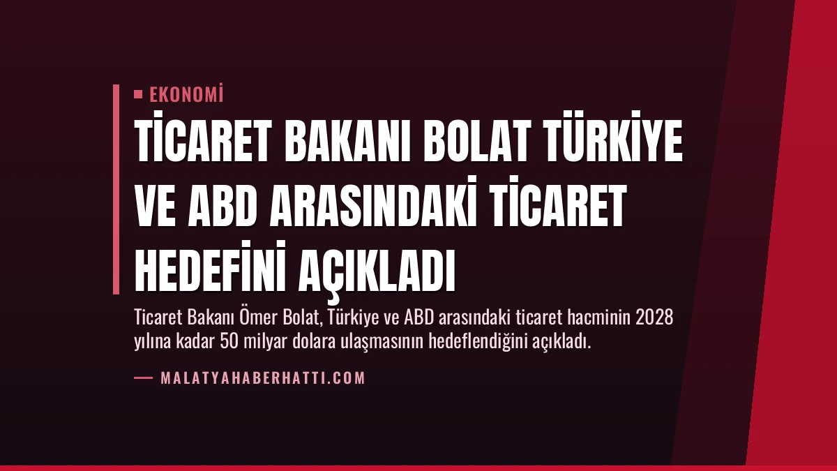 Ticaret Bakanı Bolat Türkiye ve ABD Arasındaki Ticaret Hedefini Açıkladı