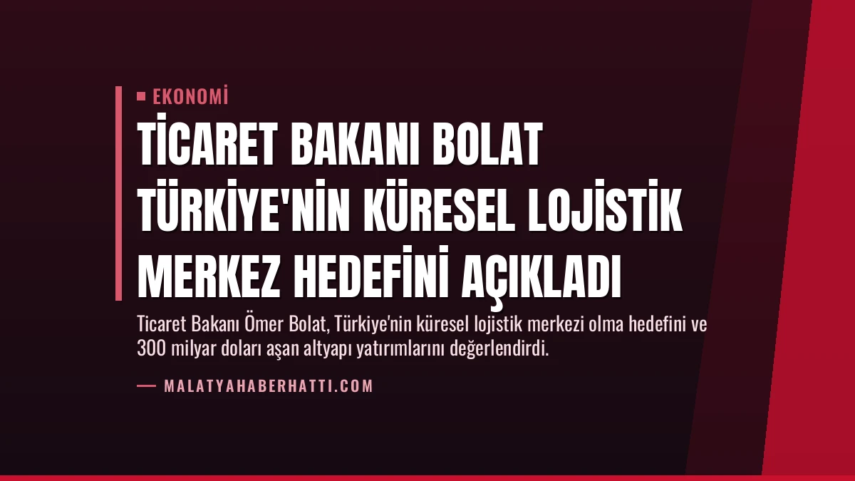 Ticaret Bakanı Bolat Türkiye’nin Küresel Lojistik Merkez Hedefini Açıkladı