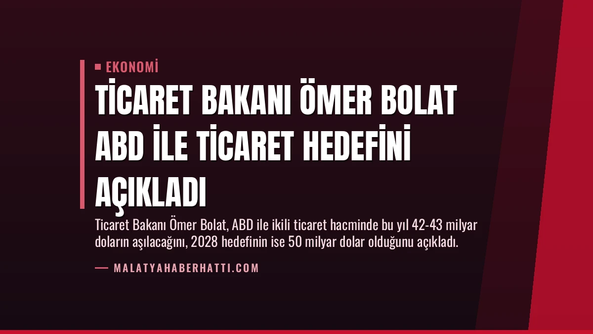 Ticaret Bakanı Ömer Bolat ABD ile Ticaret Hedefini Açıkladı