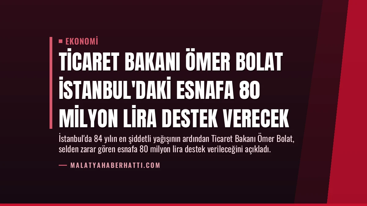 Ticaret Bakanı Ömer Bolat İstanbul’daki Esnafa 80 Milyon Lira Destek Verecek