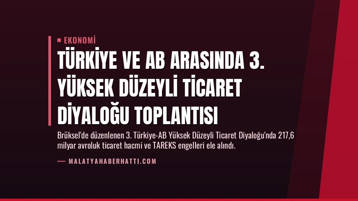 Türkiye ve AB Arasında 3. Yüksek Düzeyli Ticaret Diyaloğu Toplantısı