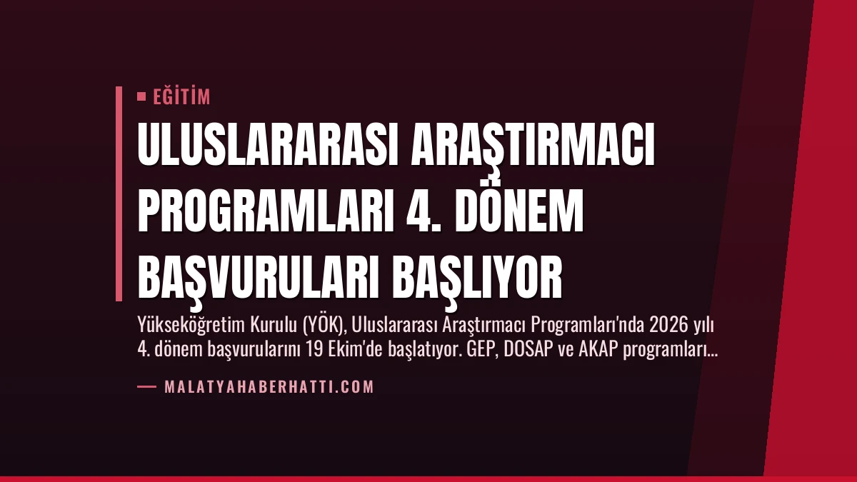 Uluslararası Araştırmacı Programları 4. Dönem Başvuruları Başlıyor