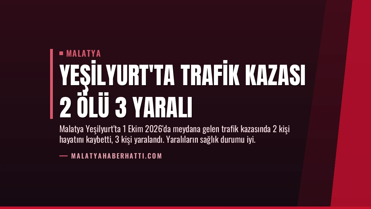 Yeşilyurt’ta Trafik Kazası 2 Ölü 3 Yaralı